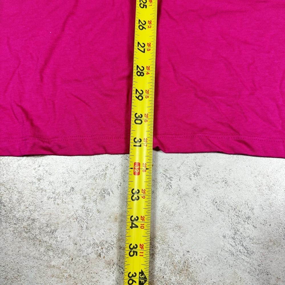 Catherines Top Womens 4X Pink 3/4 Sleeve V-Neck Studded Casual Basic Stretch - Picture 3 of 7